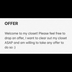 Offers Welcome!